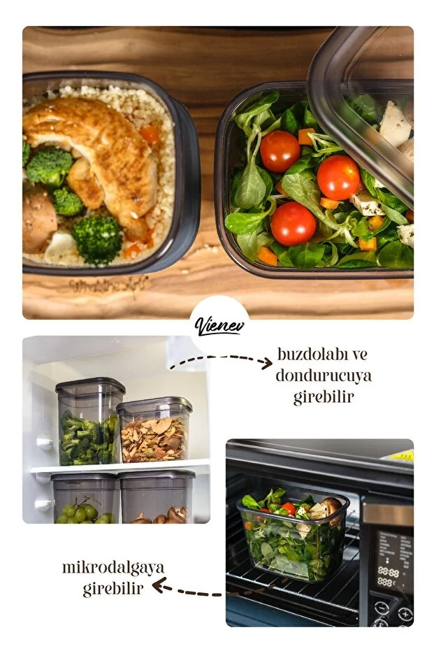 Beyaz Serigrafi Etiketli 12li Set Peggy Şeffaf Kapaklı Uzun Dikdörtgen Saklama Kabı 3,2 Litre